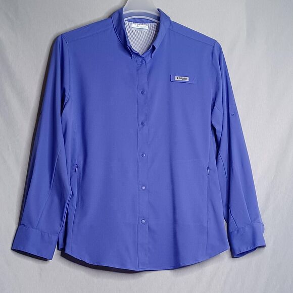 Columbia Women's Vibrant Blue Button Down Shirt - Picture 3 of 13
